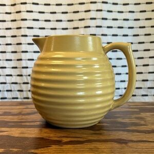 SOLD Vintage Yellow Ware Beehive Pitcher